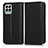 Leather Case Stands Flip Cover Holder C03X for Samsung Galaxy M33 5G Black