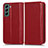 Leather Case Stands Flip Cover Holder C03X for Samsung Galaxy S24 5G Red