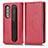 Leather Case Stands Flip Cover Holder C03X for Samsung Galaxy Z Fold3 5G Red