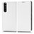 Leather Case Stands Flip Cover Holder C03X for Sony Xperia 1 III White