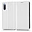 Leather Case Stands Flip Cover Holder C03X for Sony Xperia 10 III Lite White