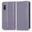 Leather Case Stands Flip Cover Holder C03X for Sony Xperia 10 III SO-52B Purple