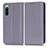 Leather Case Stands Flip Cover Holder C03X for Sony Xperia 10 IV Purple