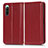 Leather Case Stands Flip Cover Holder C03X for Sony Xperia 10 IV SO-52C Red