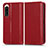 Leather Case Stands Flip Cover Holder C03X for Sony Xperia 5 IV Red