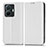 Leather Case Stands Flip Cover Holder C03X for Vivo iQOO Z6 Pro 5G White