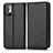 Leather Case Stands Flip Cover Holder C03X for Xiaomi Redmi Note 10 5G Black