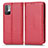 Leather Case Stands Flip Cover Holder C03X for Xiaomi Redmi Note 10 JE 5G Red