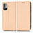 Leather Case Stands Flip Cover Holder C03X for Xiaomi Redmi Note 10T 5G Gold