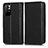 Leather Case Stands Flip Cover Holder C03X for Xiaomi Redmi Note 11 5G Black