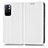 Leather Case Stands Flip Cover Holder C03X for Xiaomi Redmi Note 11 5G White