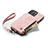 Leather Case Stands Flip Cover Holder C04S for Apple iPhone 16 Pro Rose Gold