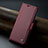 Leather Case Stands Flip Cover Holder C04S for Oppo A78 4G Red