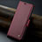Leather Case Stands Flip Cover Holder C04S for Oppo Reno8 T 4G Red