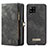 Leather Case Stands Flip Cover Holder C04S for Samsung Galaxy A12 5G Black