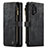 Leather Case Stands Flip Cover Holder C04S for Samsung Galaxy A32 4G Black