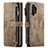 Leather Case Stands Flip Cover Holder C04S for Samsung Galaxy A32 4G Brown