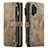 Leather Case Stands Flip Cover Holder C04S for Samsung Galaxy A32 5G Brown