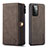 Leather Case Stands Flip Cover Holder C04S for Samsung Galaxy A72 5G Brown