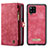 Leather Case Stands Flip Cover Holder C04S for Samsung Galaxy M12 Red