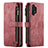 Leather Case Stands Flip Cover Holder C04S for Samsung Galaxy M32 5G Red