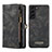 Leather Case Stands Flip Cover Holder C04S for Samsung Galaxy S21 FE 5G Black