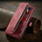 Leather Case Stands Flip Cover Holder C04S for Xiaomi Redmi Note 9 Pro Max Red