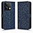 Leather Case Stands Flip Cover Holder C04X for Xiaomi Redmi Note 13 5G Blue