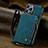 Leather Case Stands Flip Cover Holder C05S for Apple iPhone 13 Pro Blue