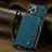 Leather Case Stands Flip Cover Holder C05S for Apple iPhone 15 Pro Blue