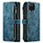 Leather Case Stands Flip Cover Holder C05S for Samsung Galaxy A12 Nacho Blue