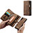 Leather Case Stands Flip Cover Holder C06S for Samsung Galaxy A13 5G Brown