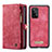 Leather Case Stands Flip Cover Holder C06S for Samsung Galaxy A53 5G Red