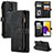 Leather Case Stands Flip Cover Holder C06S for Samsung Galaxy A72 4G