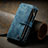 Leather Case Stands Flip Cover Holder C06S for Samsung Galaxy S21 5G Blue