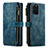 Leather Case Stands Flip Cover Holder C07S for Samsung Galaxy S20 Plus 5G Blue