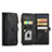 Leather Case Stands Flip Cover Holder C07S for Samsung Galaxy S21 5G Black