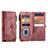 Leather Case Stands Flip Cover Holder C07S for Samsung Galaxy S21 FE 5G Red