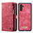 Leather Case Stands Flip Cover Holder C08S for Samsung Galaxy A04s Red