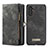 Leather Case Stands Flip Cover Holder C08S for Samsung Galaxy A13 5G Black