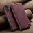 Leather Case Stands Flip Cover Holder C09S for Samsung Galaxy A04s Red Wine