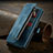 Leather Case Stands Flip Cover Holder C09S for Samsung Galaxy S21 Ultra 5G Blue