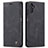 Leather Case Stands Flip Cover Holder C10S for Samsung Galaxy A04s Black