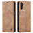 Leather Case Stands Flip Cover Holder C10S for Samsung Galaxy A13 5G Light Brown