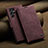 Leather Case Stands Flip Cover Holder C10S for Samsung Galaxy S21 Ultra 5G Red Wine