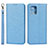 Leather Case Stands Flip Cover Holder D01T for Oppo Find X3 5G Blue