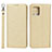 Leather Case Stands Flip Cover Holder D01T for Oppo Find X3 Pro 5G Gold