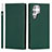 Leather Case Stands Flip Cover Holder D01T for Samsung Galaxy S21 Ultra 5G Green