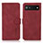 Leather Case Stands Flip Cover Holder D01Y for Google Pixel 7a 5G Red