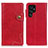 Leather Case Stands Flip Cover Holder D01Y for Samsung Galaxy S21 Ultra 5G Red